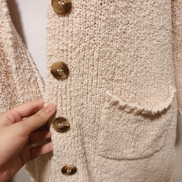Beige Popcorn Cardigan - Picture 3 of 7